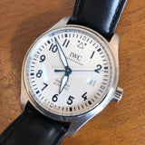 IWC Pilot's Watch Mark XVIII White Dial Black Leather Strap Watch for Men - IW327002 Authentic Buy Shop Now