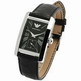 Emporio Armani Classic Black Dial Black Leather Strap Watch For Women - AR0144 Authentic Buy Shop Now