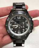Marc Jacobs Rock Chronograph Limited Edition Gray Dial Gray Steel Strap Watch for Women - MBM5025 Authentic Buy Shop Now