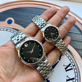 Movado Museum Classic Black Dial Silver Steel Strap Watch For Women - 0606858 Authentic Buy Shop Now