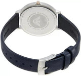 Emporio Armani Kappa White Mother of Pearl Dial Black Leather Strap Watch For Women - AR2509 Authentic Buy Shop Now