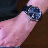 Tag Heuer Carrera Calibre 5 Automatic Blue Dial Blue Leather Strap Watch for Men - WAR201E.FC6292 Authentic Buy Shop Now