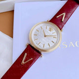 Versace V-Twist Silver Dial Red Leather Strap Watch for for Women - VELS00519 Authentic Buy Shop Now