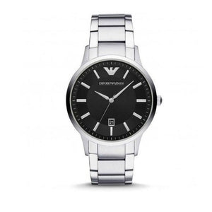 Emporio Armani Renato Quartz Black Dial Silver Steel Strap Watch For Men - AR11181 Authentic Buy Shop Now