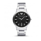 Emporio Armani Renato Quartz Black Dial Silver Steel Strap Watch For Men - AR11181 Authentic Buy Shop Now