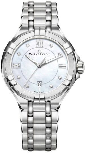 Maurice Lacroix Aikon White Mother of Pearl Dial Silver Steel Strap Watch for Women - AI1004-SS002-170-1 Authentic Buy Shop Now
