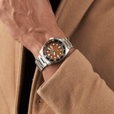 Seiko 5 Sports Sonar Special Edition Brown Dial Silver Steel Strap Watch For Men - SRPJ47K1 Authentic Buy Shop Now