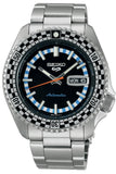 Seiko 5 Sports Checker Flag Special Edition Black Dial Silver Steel Strap Watch For Men - SRPK67K1 Authentic Buy Shop Now