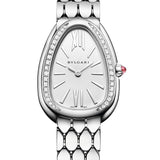 Bvlgari Serpenti Seduttori Diamonds Silver Dial Silver Steel Strap Watch for Women - SERPENTI103361 Authentic Buy Shop Now