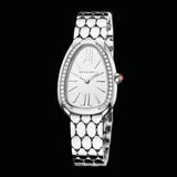 Bvlgari Serpenti Seduttori Diamonds Silver Dial Silver Steel Strap Watch for Women - SERPENTI103361 Authentic Buy Shop Now