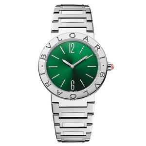 Bvlgari Bvlgari Bvlgari Lady Green Dial Silver Steel Strap Watch for Women - BVLGARI103693 Authentic Buy Shop Now