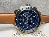 Versace Casual Chronograph Blue Dial Brown Leather Strap Watch for Men - VERG002-18 Authentic Buy Shop Now