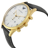 Emporio Armani Classic Chronograph White Dial Black Leather Strap Watch For Men - AR1892 Authentic Buy Shop Now