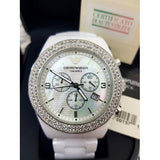 Emporio Armani Ceramica Chronograph White Dial White Ceramic Strap Watch For Women - AR1456 Authentic Buy Shop Now