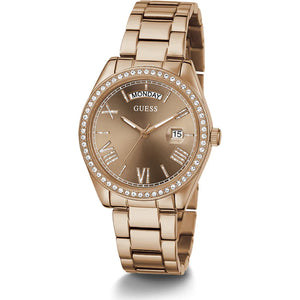 Guess Luna Diamonds Rose Gold Dial Rose Gold Steel Strap Watch for Women - GW0307L3 Authentic Buy Shop Now