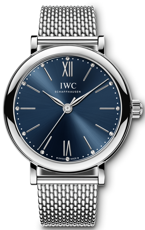 IWC Portofino Automatic Blue Dial Silver Mesh Bracelet Watch for Women - IW357404 Authentic Buy Shop Now