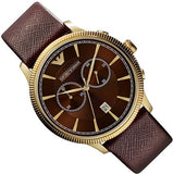 Emporio Armani Alpha Large Chronograph Brown Dial Brown Leather Strap Watch for Men - AR1793 Authentic Buy Shop Now