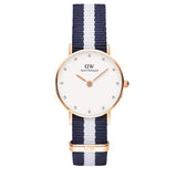 Daniel Wellington Classy Glasgow White Dial Two Tone Nylon Strap Watch For Women - DW00100066 Authentic Buy Shop Now