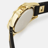 Guess Queen Quartz Gold Dial Black Silicone Strap Watch For Women - GW0536L3 Authentic Buy Shop Now