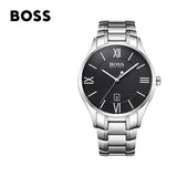 Hugo Boss Governer Black Dial Silver Steel Strap Watch for Men - 1513488 Authentic Buy Shop Now