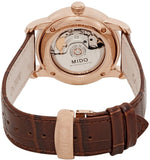 Mido Baroncelli III Automatic Diamonds Brown Dial Brown Leather Strap Watch For Women - M7600.3.64.8 Authentic Buy Shop Now