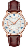 Mido Baroncelli III Automatic Silver Dial Brown Leather Strap Watch For Men - M8600.2.21.8 Authentic Buy Shop Now