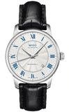 Mido Baroncelli III Automatic Silver Dial Black Leather Strap Watch For Women - M7600.4.21.4 Authentic Buy Shop Now