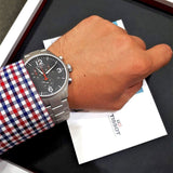 Tissot Chrono XL Black Dial Silver Steel Strap Watch For Men - T116.617.11.057.00 Authentic Buy Shop Now