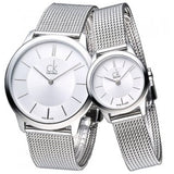 Calvin Klein Minimal White Dial Silver Mesh Bracelet Watch for Men - K3M22126 Authentic Buy Shop Now