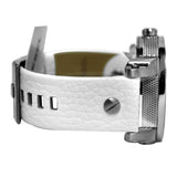 Diesel Badass Chronograph White Dial White Leather Strap Watch For Men - DZ7265 Authentic Buy Shop Now