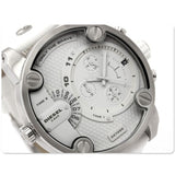 Diesel Badass Chronograph White Dial White Leather Strap Watch For Men - DZ7265 Authentic Buy Shop Now