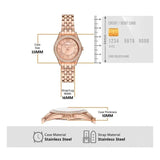 Michael Kors Harlowe Three-Hand Rose Gold Dial Rose Gold Steel Strap Watch for Women - MK4845 Authentic Buy Shop Now