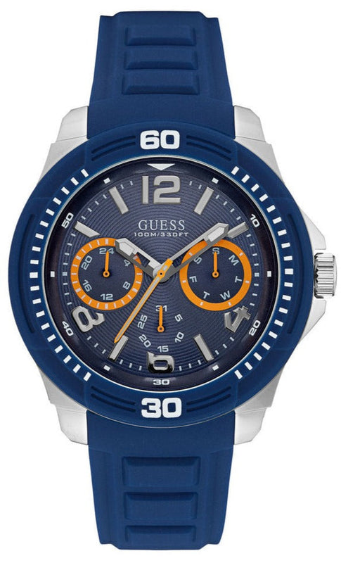 Guess Trade Blue Dial Blue Silicone Strap Watch for Men - W0967G2 Authentic Buy Shop Now