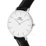 Daniel Wellington Classic Petite Sheffield White Dial Black Leather Strap Watch For Women - DW00100186 Authentic Buy Shop Now