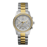 Guess Mini Spectrum Analog Silver Dial Two Tone Steel Strap Watch For Women - W0122L2 Authentic Buy Shop Now