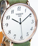 Tissot T Classic Everytime White Dial Green Nylon Strap Watch for Men - T109.610.38.032.00 Authentic Buy Shop Now
