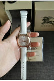 Burberry The City Diamonds White Dial White Leather Strap Watch for Women - BU9130 Authentic Buy Shop Now