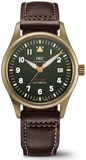 IWC Pilot's Watch Automatic Spitfire Green Dial Brown Leather Strap Watch for Men - IW326802 Authentic Buy Shop Now