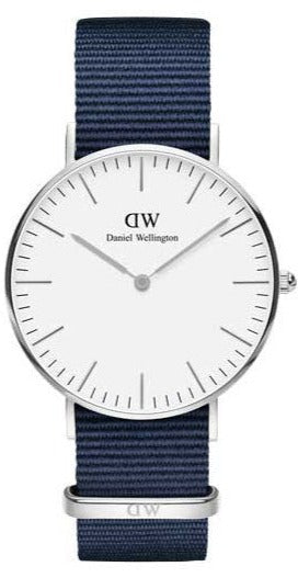 Daniel Wellington Classic Bayswater White Dial Blue NATO Strap Watch For Women - DW00100280 Authentic Buy Shop Now