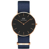 Daniel Wellington Classic Bayswater Black Dial Black NATO Strap Watch For Women - DW00100281 Authentic Buy Shop Now