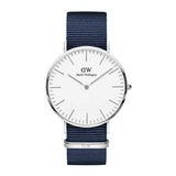Daniel Wellington Classic Bayswater White Dial Blue NATO Strap Watch For Men - DW00100276 Authentic Buy Shop Now