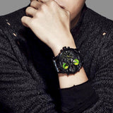 Diesel Big Daddy Chronograph Black Dial Black Leather Strap Watch For Men - DZ7311 Authentic Buy Shop Now