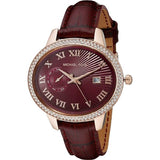 Michael Kors Whitley Quartz Burgundy Dial Burgundy Leather Strap Watch For Women - MK2430 Authentic Buy Shop Now