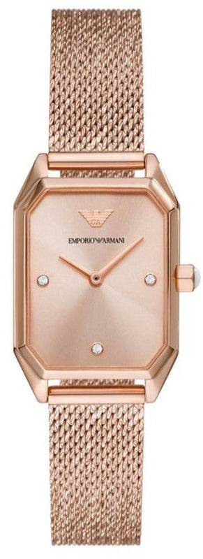 Emporio Armani Joy Quartz Rose Gold Dial Rose Gold Mesh Bracelet Watch For Women - AR11347 Authentic Buy Shop Now