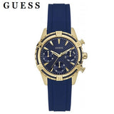 Guess Catalina Blue Gold Tone Blue Silicone Strap Watch For Women - W0562L2 Authentic Buy Shop Now