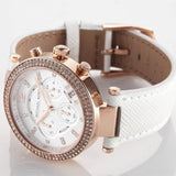 Michael Kors Parker White Diamonds Dial White Leather Strap Watch for Women - MK2281 Authentic Buy Shop Now
