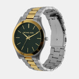 Michael Kors Slim Runway Quartz Green Dial Two Tone Steel Strap Watch for Women - MK9149 Authentic Buy Shop Now