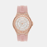 Michael Kors Lennox Three-Hand Analog White Dial Pink Silicone Strap Watch For Women - MK7334 Authentic Buy Shop Now
