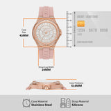 Michael Kors Lennox Three-Hand Analog White Dial Pink Silicone Strap Watch For Women - MK7334 Authentic Buy Shop Now