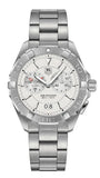 Tag Heuer Aquaracer Chronograph White Dial Silver Steel Strap Watch for Men - WAY111Y.BA0928 Authentic Buy Shop Now